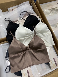 la意大利perla真丝文胸吊带泫雅风内搭外穿短款漏肚脐打底上衣女