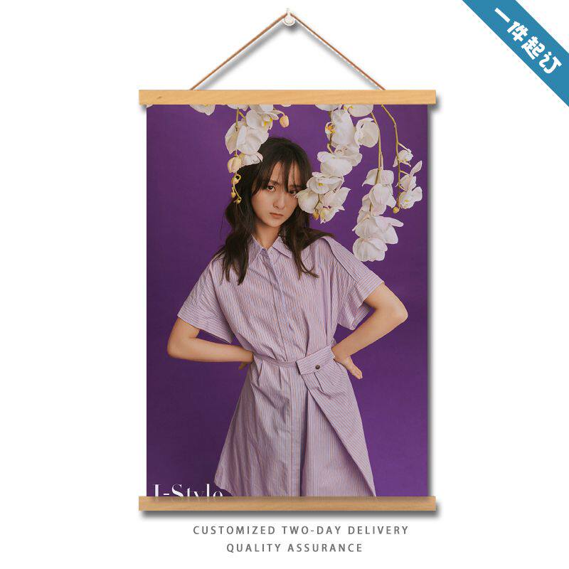 小女霓裳厉嘉琪明星周边同款挂画方杆谢小霓真人海报壁纸背景布