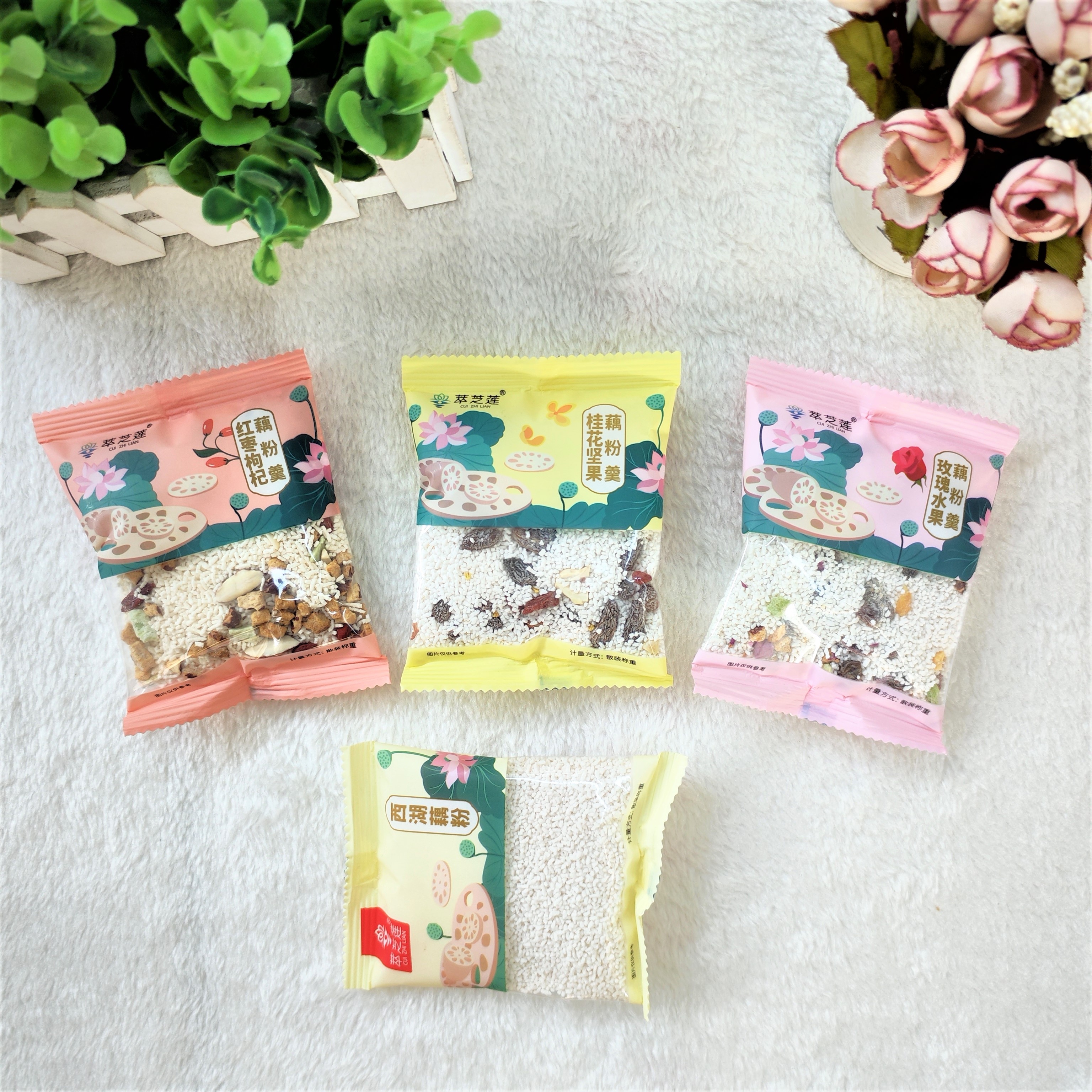 莲藕粉羹桂花坚果玉米糊燕麦片