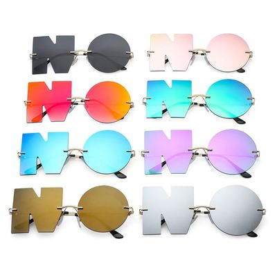 1PC Unisex Mirror Rimless Sunglasses Vintage Fashion Letter