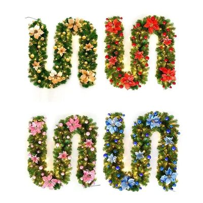 Christmas Garlands With Pinecones Red Berries Artificial Chr