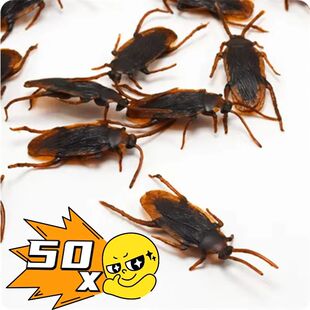 1/50Pcs Artificial Cockroach Realistic Fake Roach Insects No