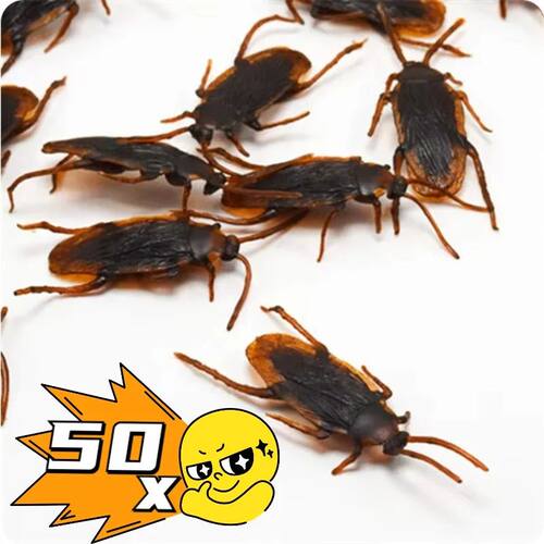 1/50Pcs Artificial Cockroach Realistic Fake Roach Insects No