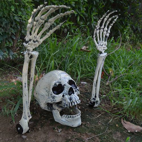 1/6pcs Skeleton Bone Garden Ground Stakes Skull Head Hand fo