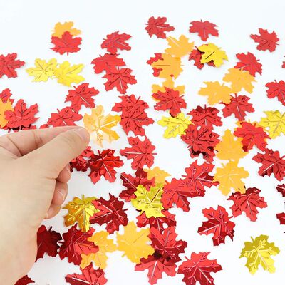 15g Fall Glitter Maple Leaves Confetti Thanksgiving Decor Se