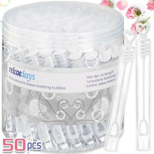 Wand Love Bottle Wedding Bubble Tube Heart 50PCS Soap