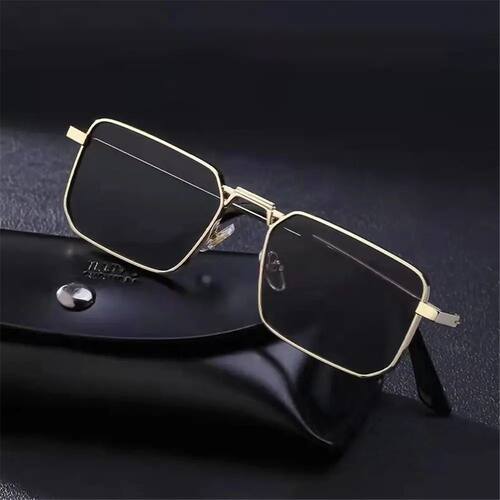 Retro Square Sunglasses Men Women Designer Vintage Metal Fra
