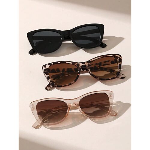 3Pc Unisex Plastic Cat-eye Shape Fashion Sunglasses For Stre