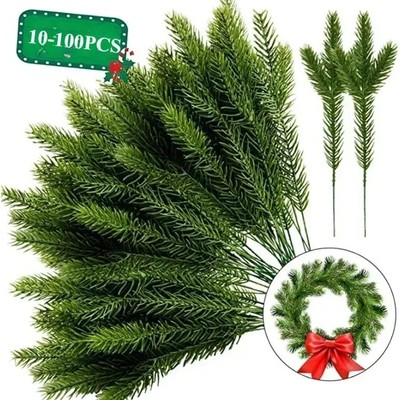 10-100PCS Christmas Artificial Branches Fake Plants Pine Nee