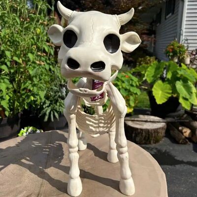 New Halloween Cow Horse Skeleton Tricky Graveyard Resin Cow