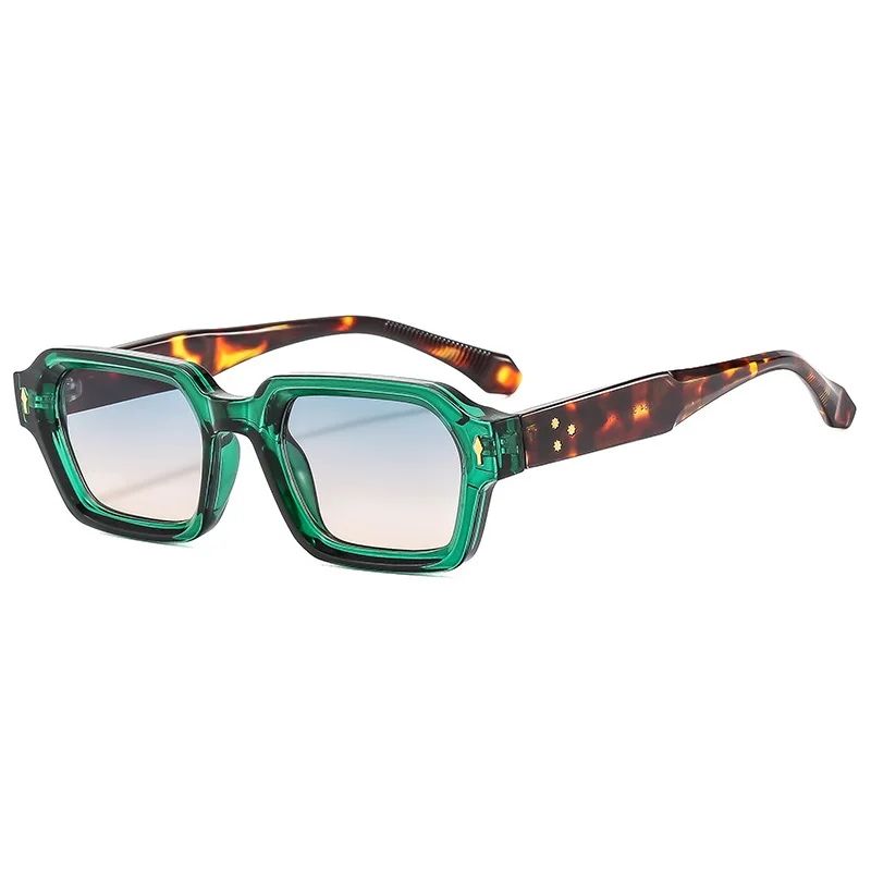 Retro Small Square Sunglasses Women Men Rivets Shades Fashio