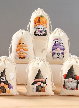 Halloween Cotton Bag Pumpkin Ghost Gnome Witch Happy Hallowe