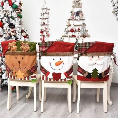 Christmas Decorative Chair Set Festive Stool Set Chair Cover
