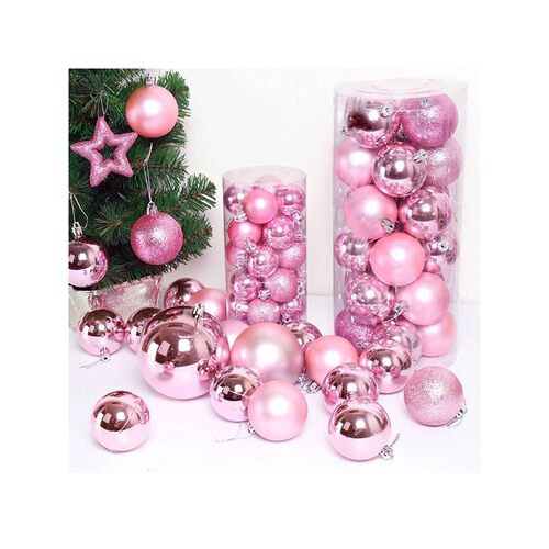 24pcs 3cm pink series plastic Christmas hanging balls Christ