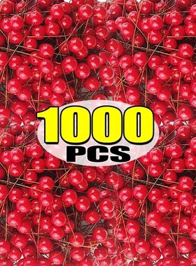 Wholesale Mini Artificial Red Berries Fake Berry Cherry Stam