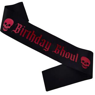 Birthday Sash autumn black fall Skulls with Ghoul October