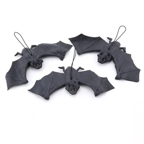 Halloween 3D Black Soft Rubber Bat Hanging Ornaments Party D