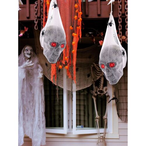 Halloween Horror Glowing Voice Control Spider Cotton Skull G