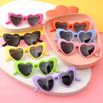 Children Love Heart Sunglasses Fashion Cute Candy Color Kids