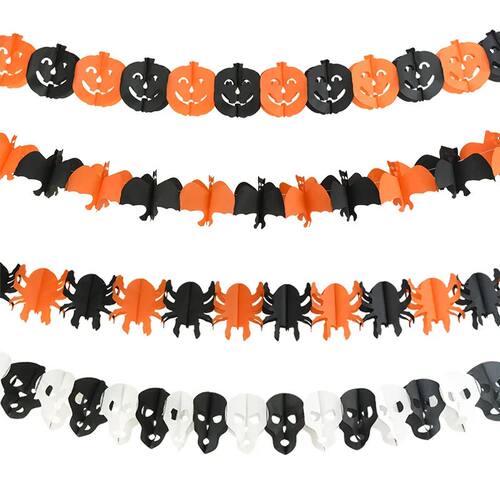 5pcs Halloween Hanging Garland Bunting Bat Pumpkin Ghosts Sp