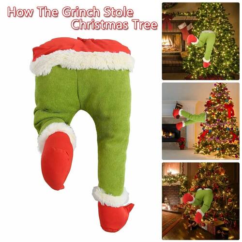 Christmas Elf Leg Plush Toy Xmas Tree Decoration Props Santa