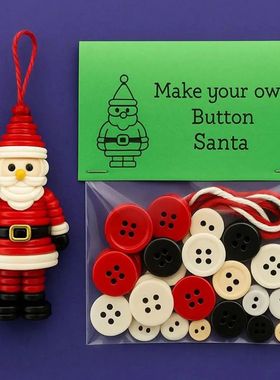 DIY Button Christmas Tree Ornament Kit Handmade Button Snowm