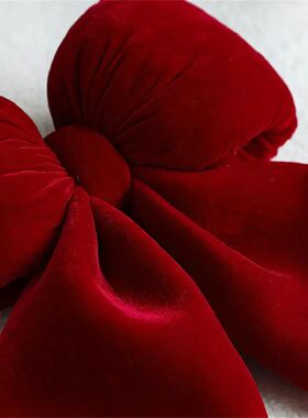 Christmas Bow Decoration Velvet Red Bow Knot Baubles Hanging
