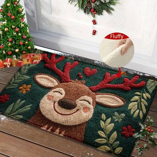 Christmas Door Mat Red Santa Claus Outdoor and indoor Ginger