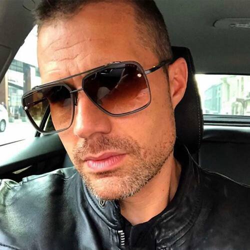 Big Metal Frame Gradient Sunglasses UV400 Protection Classic