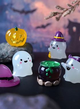 6/12Pcs Luminous Halloween Ghost Spirit Ornament DIY Hallowe