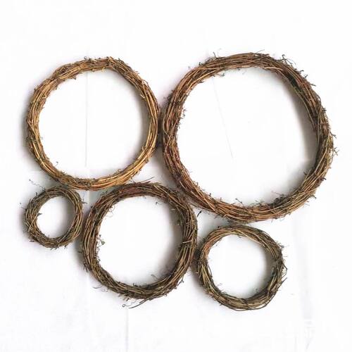 2pcs Natural Wreath Diameter Retro Christmas Rattan Wreath R