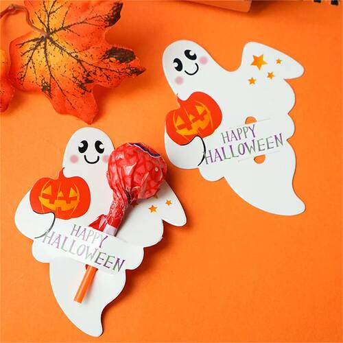 50pcs Halloween Candy Package Card Cartoon Ghost Pumpkin Lol