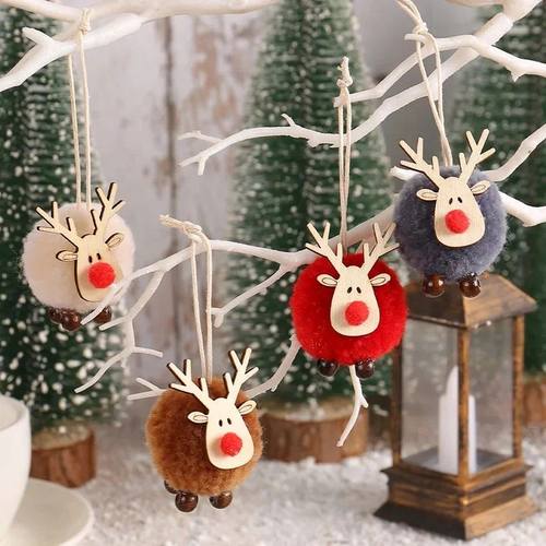 4PCS Christmas Tree Decorations Elk Felt Christmas Tree Orna