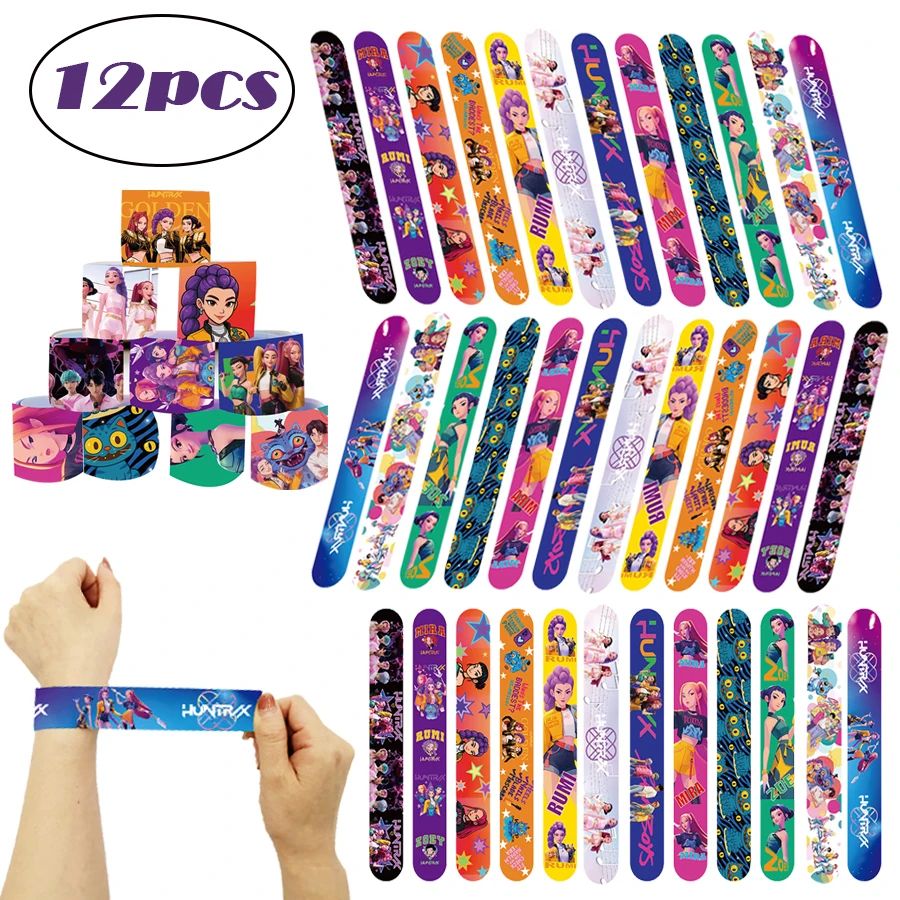 12/24/36pcs Kpop Demon Hunters Slap Bracelets arty Favors Sn