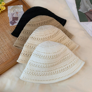 Japanese Solid Color Knitted Hollow Fisherman Hat Children S