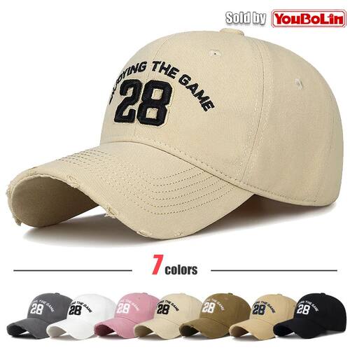 Number 28 3D Embroidery Cotton Adjustable Baseball Cap Sun H