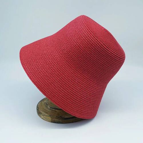 Summer Woven Cloche Bucket Hat Plain Sun Hat for Women Frenc