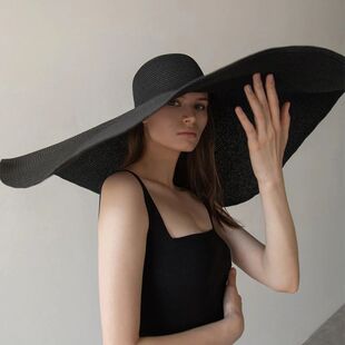 Foldable Women Oversized Floppy Straw Hat 70cm Diameter Larg
