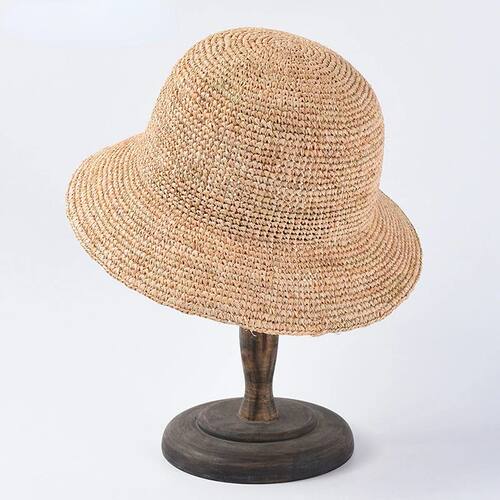 Natural Raffia Designer Beach Sun Hat for Women Handmade Cro