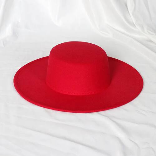new oversized edge flat top hat retro French felt hat outdoo