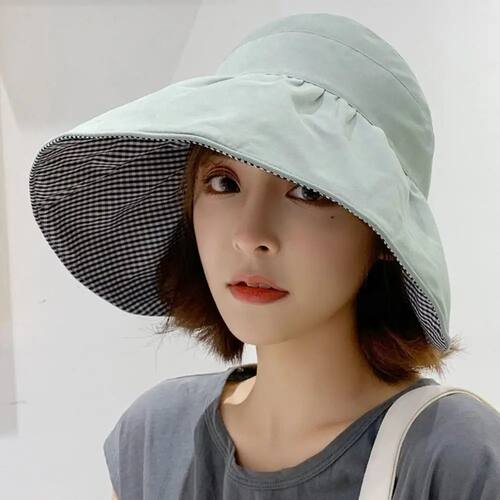 Foldable Sunscreen Hat New Big Brim Cotton Empty Top Cap Dou