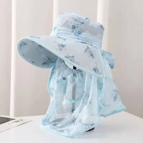 Fashion Sun Protection Women Sun Hat Face Mask Wide Brim Cov