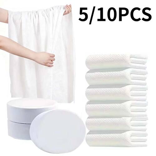 5/10PCS Disposable Compressed Bath Towel Travel Outdoor Hote
