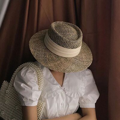 New Handmade Straw Beach Hat For Women Summer hat Panama Cap
