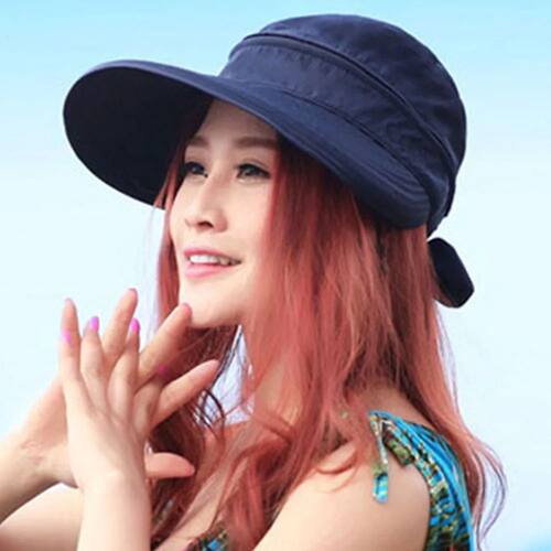Women's Summer Hat Removable Cap Top with Zipper Empty Top H