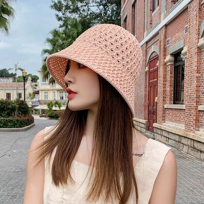 Womens Straw Hats Chinese Panamas UV Protection Sun Visor Be