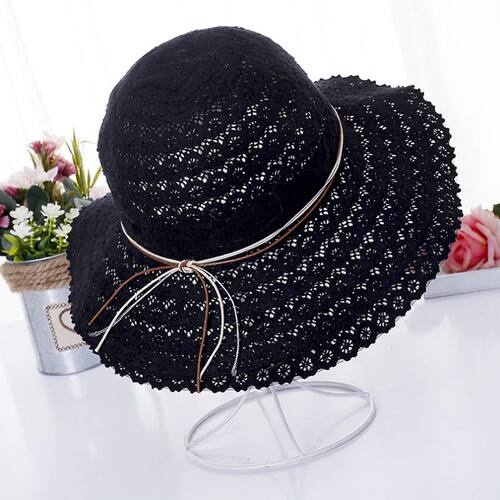 Summer fashion Foldable Bucket cap Cotton Beach bow sun hats