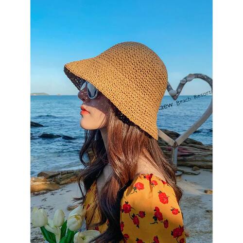 New Women's bucket hat Cap female women's summer hats braide