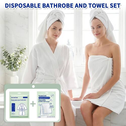 Disposable bathrobe and bath towel combination suit a good c