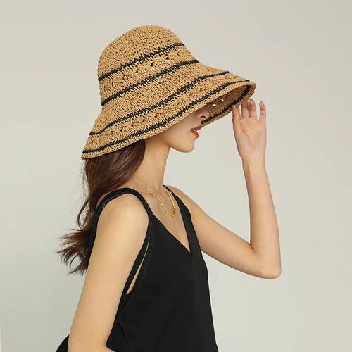 Vintage Wide Brim Sun Hat Spring Summer Women Foldable Simpl